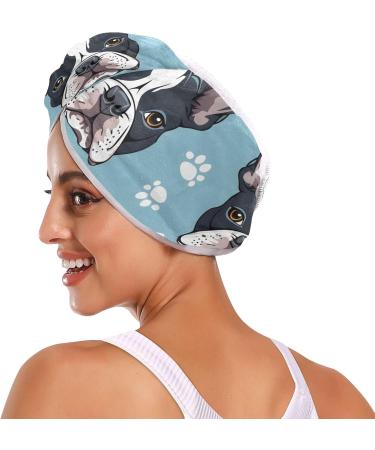 Super Absorbent Dog Blue Hair Towel 2 Pack - Quick Dry Hair Turbans for Women & Girls | Ideal Hair Drying Solution - Buy Online on GoSupps.com