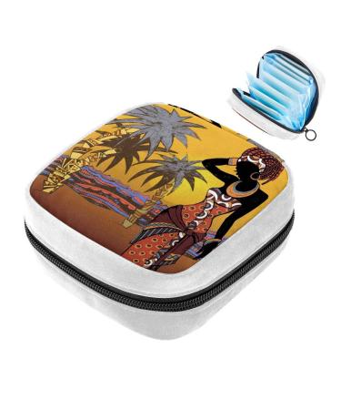 GIAPB Sanitary Napkin Storage Bag Period Bag Tampon Bag Makeup Bag Pad Pouch Africa Black Women Color277