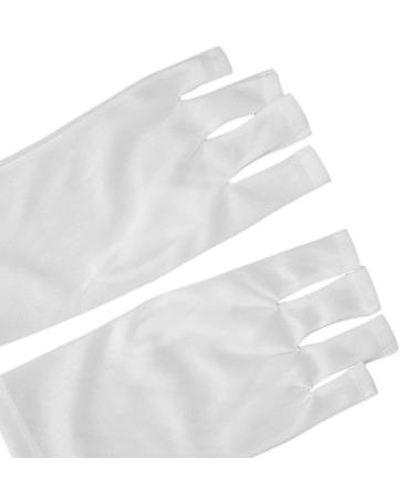 UV-Resistant Nail Art Hardening Lamp Glove | Manicure Protection for Skin Aging | Ideal for Canoeing & Driving (White) - Buy Online on GoSupps.com