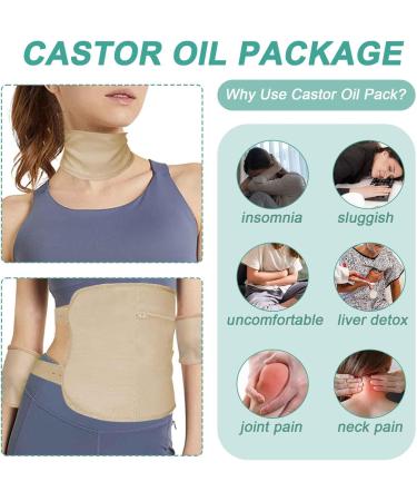 Buy SSKHE 4-Part Reusable Castor Oil Pack for Arthritis & Muscle Pain Relief - Soft Protective Waist Tape & Joint Care - Buy Online on GoSupps.com