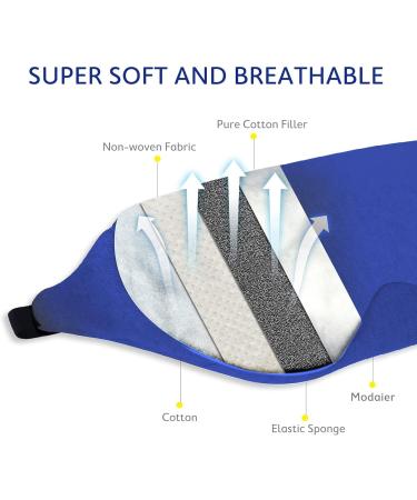 Mavogel Cotton Sleep Eye Mask - Breathable Light Blocking Night Mask for Men and Women - Includes Travel Pouch (Blue) - Buy Online on GoSupps.com