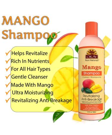 OKAY Mango Revitalizing Anti-Breakage Shampoo 12oz | Nourish & Strengthen Hair | International Shipping Available - Buy Online on GoSupps.com