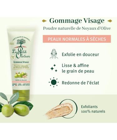 Le Petit Olivier Facial Scrub - Olive Pit Powder for Normal to Dry Skin 2.5 oz | Women's Skincare - Buy Online on GoSupps.com