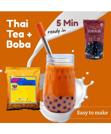 Thai Tea Boba Kit TF21 with Traditional Pantai Loose Leaf Tea, WuFuYuan Bubble Tea Tapioca Pearls, Stainless Steel Boba Straws & Accessories - Makes 30+ Drinks - Buy Online on GoSupps.com
