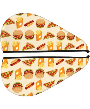 Buy Fast Food Beige Microfiber Hair Towel - Super Absorbent Quick-Dry Hair Turbans for Curly Long Thick Hair - Women's & Kids' Hair Towel Wrap with Button - Buy Online on GoSupps.com