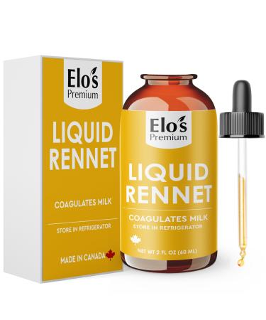 Liquid Rennet (2 oz) | Animal Rennet Coagulant for Cheesemaking| Milk Coagulant By Elo s Premium