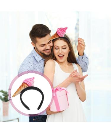POPETPOP Ice Cream Headband Dress Up Ice Cream Cone Headband Ice Cream Party Hat Costume Party Accessory Headband Novelty Headwear Dessert Headpiece Food Cosplay - Buy Online on GoSupps.com