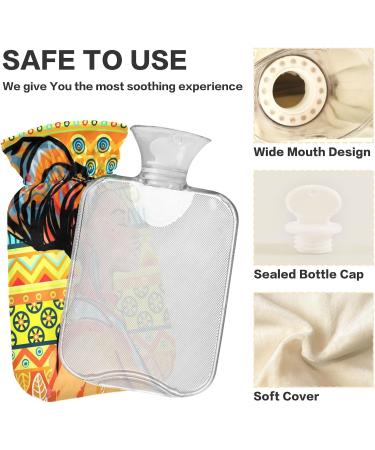 Hot Water Bottle with Cover African Woman Design BPA Free 2L Large Pain Relief Bag for Comfort | International Shipping - Buy Online on GoSupps.com