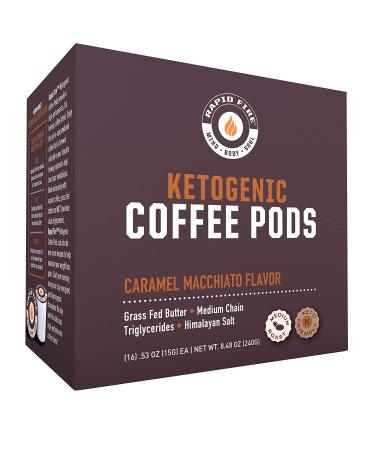 Rapidfire Caramel Macchiato Keto Coffee Pods - Energy & Metabolism Support - 16 Count - Buy Online on GoSupps.com
