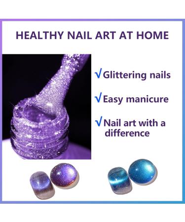 Cat Eye Gel Nail Polish Magnet Glitter Nail Gel Polish Auroras Shining Gel Nail Gel Cat Eye Pearl Shell Sparkle Gel Nail Polish Soak Off UV Led Gel Nail Polish Home Diy Manicure Nail Varnish (7#) - Buy Online on GoSupps.com