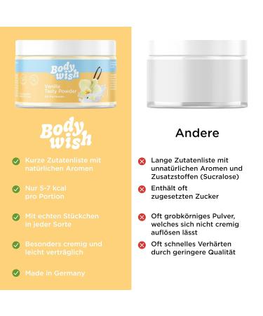 Bodywish Vanilla Tasty Powder - Low-Calorie Sugar Substitute | Natural Flavor Enhancer | 2 x 150g - Delicious Vanilla Aroma - Buy Online on GoSupps.com