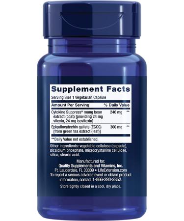 Life Extension Cytokine Suppress with EGCG â€“ 30 Vegetarian Capsules for Immune Support - Buy Online on GoSupps.com