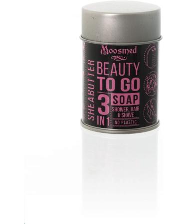 Moosmed Soap To Go Shea Butter - Plastic- Vegan Organic Soap Powder from Germany - Shower Gel Powder and Shampoo Powder 60 g - Buy Online on GoSupps.com