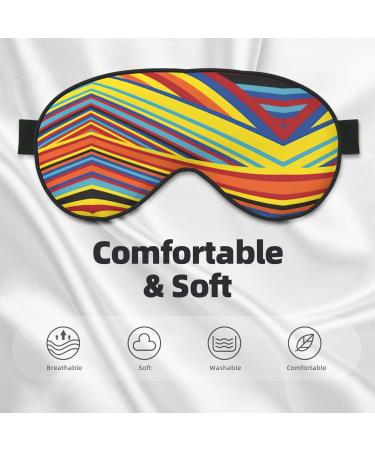 Colorful Stripes Unisex Sleep Eye Mask | Soft Comfort Eye Shade for Travel Yoga & Shift Work - Buy Online on GoSupps.com