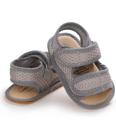RVROVIC Baby Sandals - Soft Rubber Sole, Anti-Slip, Summer Outdoor Shoes for Toddler 6-12 Months (Grey) - Buy Online on GoSupps.com