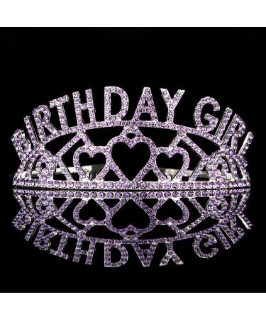 AOPRIE Purple Silver Birthday Crown for Women | Rhinestone Crystal Tiara for Girls - Buy Online on GoSupps.com