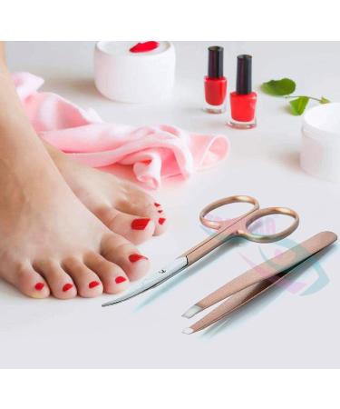 ZAMAHA 2Pcs Stainless Steel Nail Scissors with Tweezers - Curved Blades for Manicure and Pedicure - Ideal for Thick Toenails - Men and Women - Buy Online on GoSupps.com