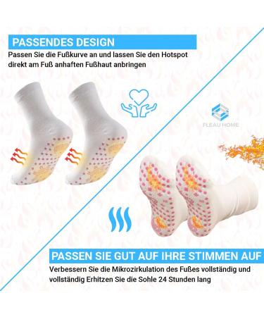 Fleau Heated Socks - Self Heating Non-Slip Massage Ski Socks - One Size White - Perfect Winter Gift - Buy Online on GoSupps.com