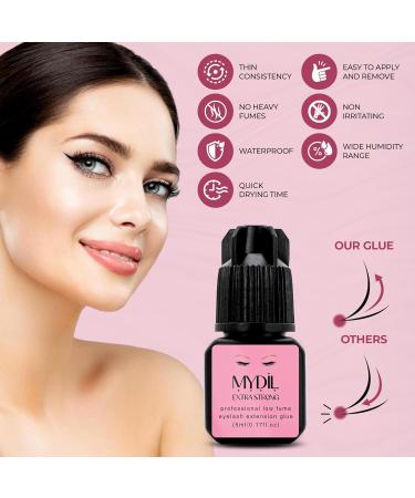 Buy Extra Strong Waterproof Eyelash Extension Glue - Fast Drying Low Fume & 7+ Weeks Retention (5ML - Buy Online on GoSupps.com
