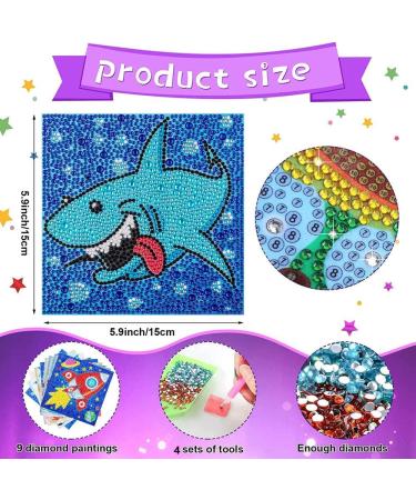 HUBENDMC 9 Pack 5D Diamond Painting Kits for Kids - Cute Full Drill DIY Gem Arts and Crafts - Ages 8-12 - Diamond Dots Home Wall Decor 6X6 inch - Buy Online on GoSupps.com