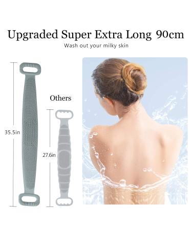 Inmorven Silicone Back Scrubber - 90cm Body Brush for Shower | Exfoliating Spa Tool for Men & Women | Ideal Skin Care Massager - Buy Online on GoSupps.com