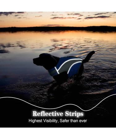 Premium W Up Dog Life Vest - Ripstop Float Coat for Small to Large Dogs | Swimming Training & Safety - Reflective with Rescue Handle - Blue - Buy Online on GoSupps.com