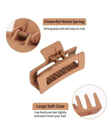 Vsiopy 6pcs 3.5 Inch Claw Clips for Thick & Thin Hair | Girls' & Women's Neutral Hair Accessories | Matte Square Hair Claws - Buy Online on GoSupps.com