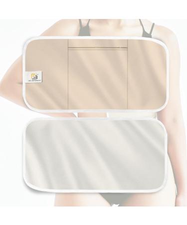 Castor Oil Wrap - Organic Cotton Reusable Adjustable Pack with Durable Straps and Leak-Resistant Outer Layer Stomach Wrap for Castor Oil Detox and Wellness (Beige) - Buy Online on GoSupps.com