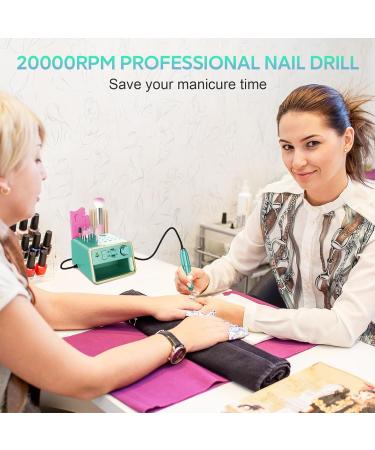 ALLE S Electric Nail Drill Kit - Portable USB Powered with 20000 RPM, 6 Bits & 106 Bands - Green - Buy Online on GoSupps.com