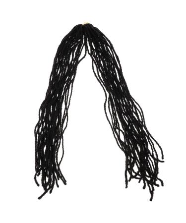 POPETPOP Dirty Little Braids Braiding Hair Extensions Dreads Extensions Human Hair Dreadlock Extension Natural Hair Wigs Men and Women High Temperature Wire European and American Ponytail 90X8CM Black