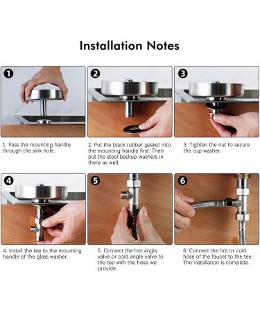 JNDJNFV Glass Rinser Cup Washer Cleaner Bottle Washer Cleaner Bar Glass Rinser Stainless Steel Glass Rinser for Kitchen Sinks Glass Cup Bottle Washer Cleaner Silver - Buy Online on GoSupps.com