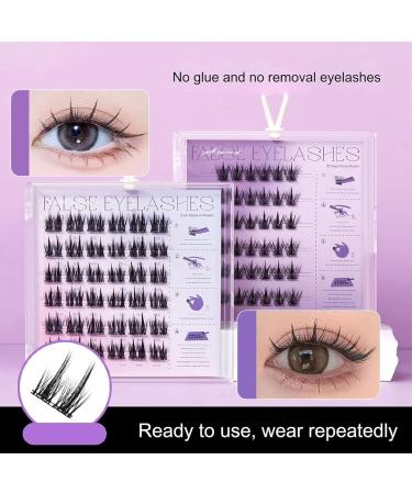 Fish Tails Glueless Press-On Eyelashes Press on Lashes No Glue Needed Self Adhesive Lash Clusters Press on Eyelashes No Glue Needed Reusable Self Adhesive Eyelashes - Buy Online on GoSupps.com