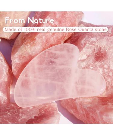 Buy Gua Sha Rose Quartz Massage Tool - Heart Shape Facial Scraping & SPA Acupuncture Therapy for Glowing Skin - Buy Online on GoSupps.com