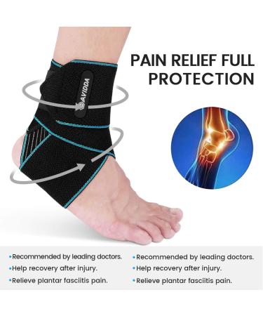 AVIDDA Ankle Support 2 Pack Adjustable Ankle Brace for Sports Elastic Compression Ankle Strap for Sprained Ankle Achilles Tendon Running Teal - Buy Online on GoSupps.com