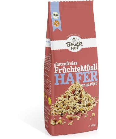 Bauck Bauckhof Oats Muesli Fruits Gluten Free Organic (2 x 450 g)
