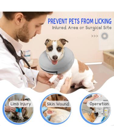 Supet Rewrise Inflatable Dog Collar - Leak Protection & Comfort for XL/XXL Dogs | Soft Post-Op Recovery Collar (Gray 45.6-58.4 cm) - Buy Online on GoSupps.com