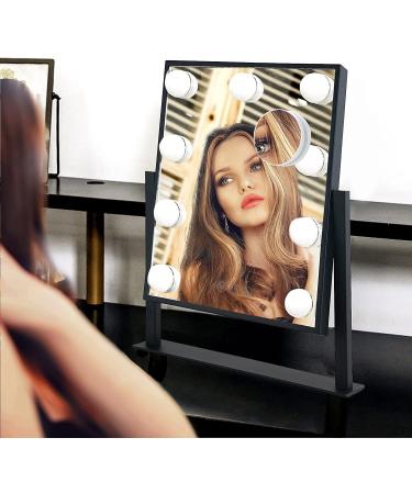 BWLLNI Hollywood Lighted Makeup Mirror - Touch Control, 3 Colors, 10X Magnification, 360آ° Rotation - Black - Buy Online on GoSupps.com