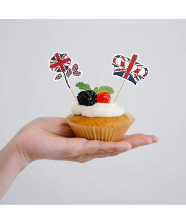 48 Pcs Cake Toppers King Charles Coronation Decorations 2023 Union Jack Party Supplies Kings Coronation Decorations King Charles III Cupcakes Toppers Cute Party Decorations - Buy Online on GoSupps.com