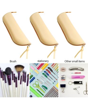 Travel Makeup Brush Holder - Yellow Silicone Portable Cosmetic Organizer for Face Brushes - Soft & Sleek Makeup Tools Bag - Buy Online on GoSupps.com