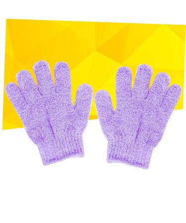 Medium Purple Exfoliating Bath Gloves - Pair Shower Gloves for Deep Cleansing & Scrubbing | Perfect Body Scrub Exfoliator - International Shipping Available - Buy Online on GoSupps.com