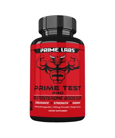 Prime Labs Prime Test Pro - Testosterone Supplement for Men - Test Vitality & Energy Booster - with Ashwagandha PrimaVie Shilajit Extract & DIM - 60 Capsules 60 Count (Pack of 1) Prime Test Pro