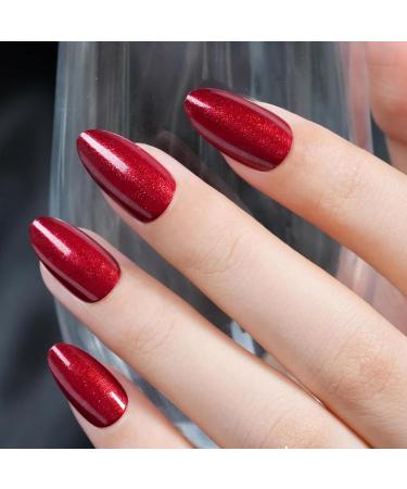  MrCuvaryas burgundy red glitter nail polish quick dry water based polish long lasting nail polish non toxic high gloss with creamy finish nail art diy manicure gift - Buy Online on GoSupps.com