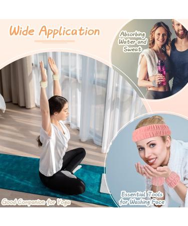 9 Pcs Reusable Spa Headband & Wrist Washband Set for Women - Hot Pink, Beige, Coffee Gentle Style - Buy Online on GoSupps.com