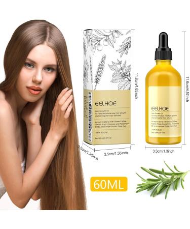  YHNMMNO Rosemary Oil for Hair & Scalp - Natural Hair Growth Oil with Organic Rosemary Oil Castor Oil Almond Oil & Argan Oil - 60ml - Buy Online on GoSupps.com