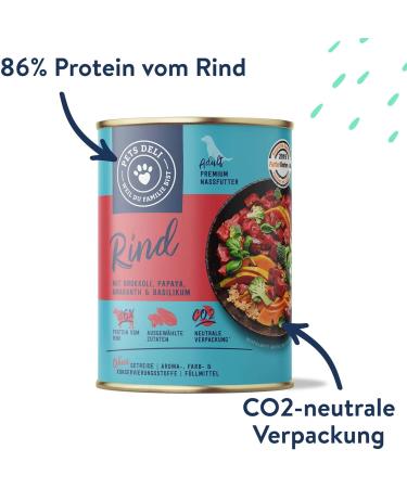 Pets Deli Wet Dog Food - Gluten-Free & Sugar-Free Beef with Broccoli Papaya Amaranth & Basil - 6 x 400g Pack - Buy Online on GoSupps.com