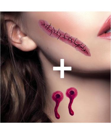 Funzera Halloween White UV Vampire Colored Contact Lenses - Non-Prescription Easy-to-Use 2 Pieces (1 Pair) - Glow Under Black Light! - Buy Online on GoSupps.com