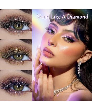  YUNFAN 3 Colors Glitter Eyeshadow Mascara Mascara Lengthening Diamond Sparkly Waterproof Eyelashes Eyelash Mascara Wedding Party - Buy Online on GoSupps.com