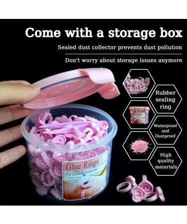 150 Pcs Disposable Glue Rings for Eyelash Extensions - Lovely Heart Shape Blossom Cups - Lash Extension Supplies - Buy Online on GoSupps.com