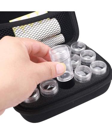 Travel Pill Organizer - Small Pill Box with 15 Divided Bottles & Writable Labels | Cute Zippered Case for Vitamins & Supplements | Weekly Organizer for Medicine - Black - Buy Online on GoSupps.com