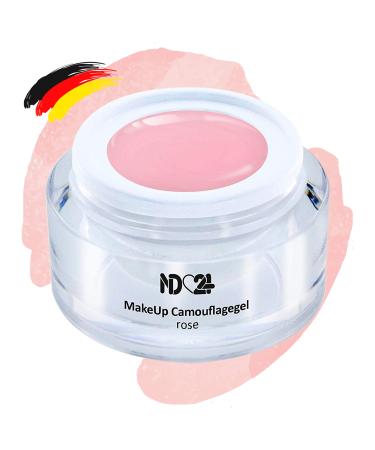ND24 NAILDESIGN - Make -up Camouflage Gel for Geln gel - Cover Gel for a nail modeling as in the nail studio - Gel advanced gel for baby boomer nails - made in germany & vegan (15ml | rose) 15 ml (1 Pack) rose